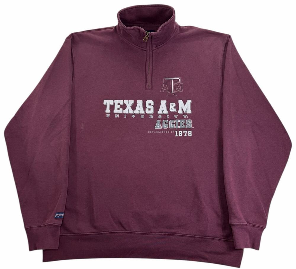 Vintage y2k Texas A&M Aggies 1/4 Zip Sweatshirt Men's XL Jansport Pullover